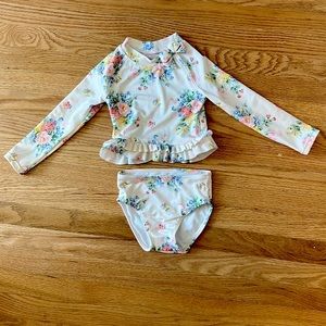 Janie and Jack Floral Swimsuit (long sleeve rashguard + bottoms)